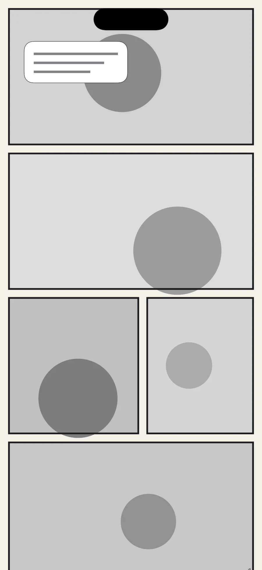 The Yoakashi vertical webtoon reader on iPhone showing a continuous scroll of comic panels