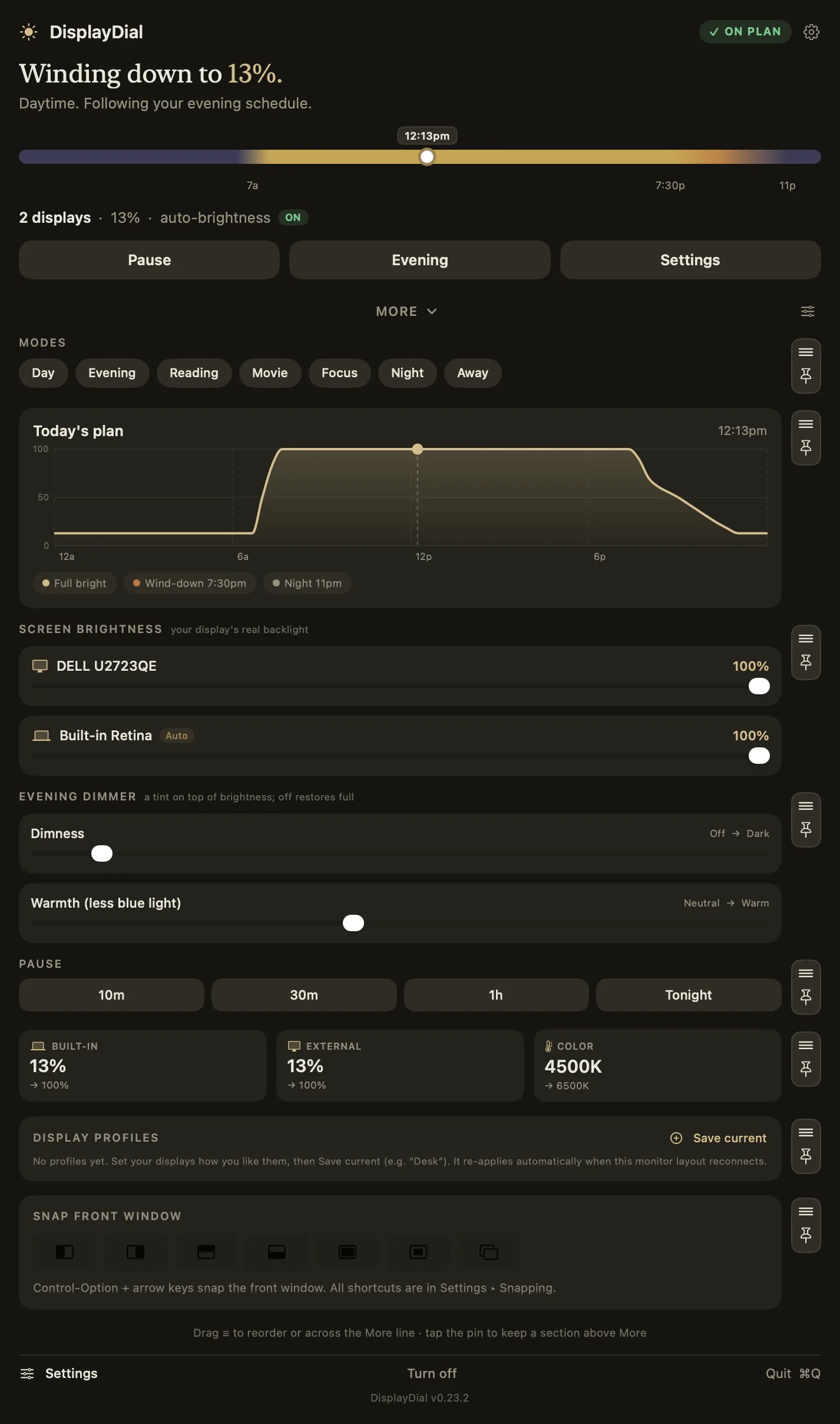 DisplayDial app interface