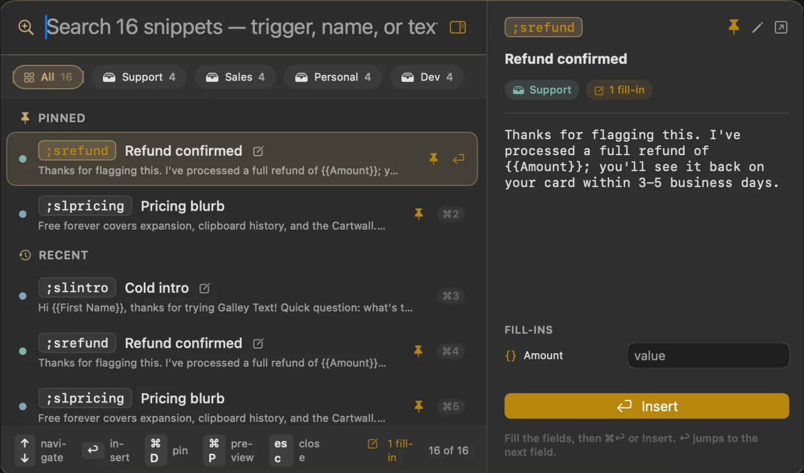 TypeValet app interface